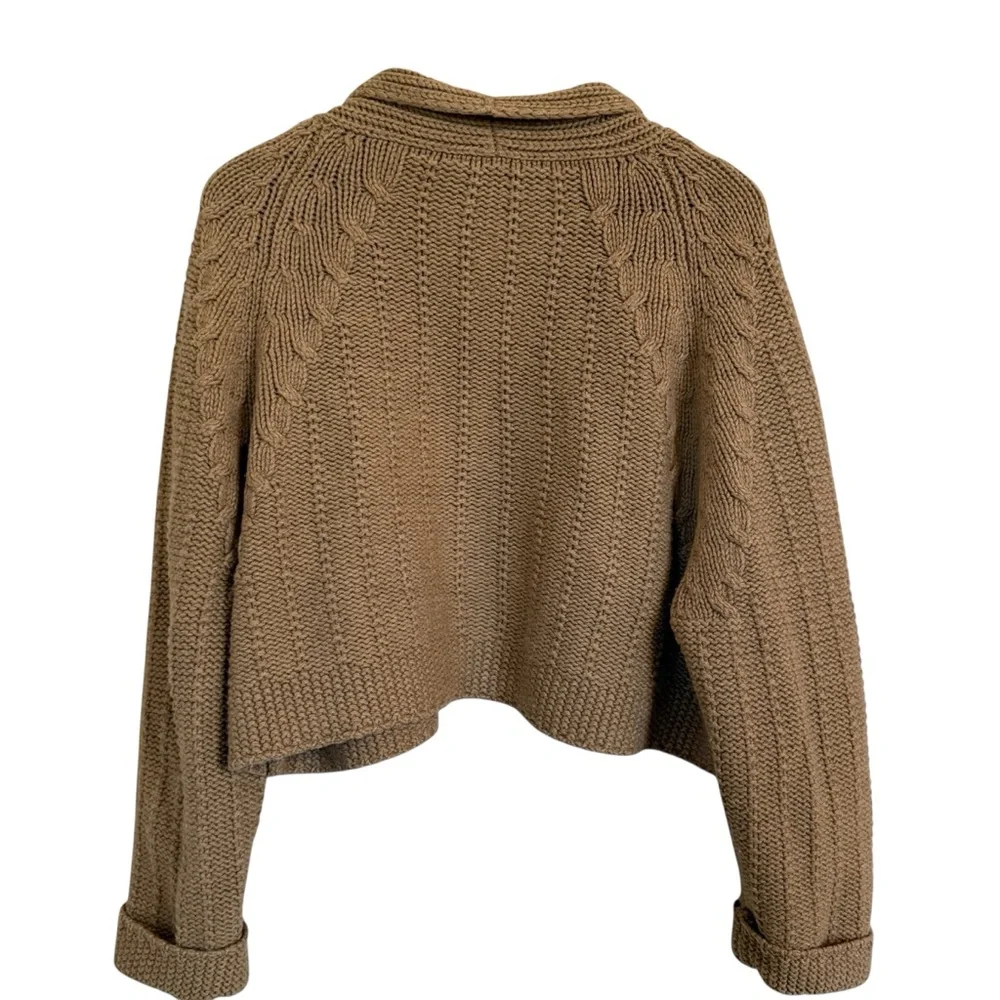 Chloé  Brown Cable Knit Cardigan Sweater – Women’s Size Med - Picture 6 of 14